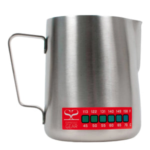 Termometro Attento -Espresso Gear lattiera in acciaio inox con indicatore di temperatura integrato per Espresso.