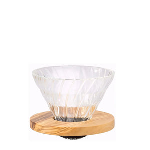 Dripper per Caffè in Vetro V60 01 - Legno d'Ulivo HARIO
