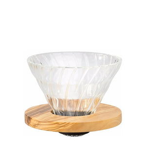 Dripper per Caffè in Vetro V60 02 - Legno d'Ulivo HARIO