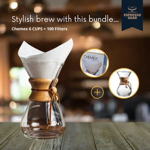 Chemex 6 TAZZE + 100 filtri ESPRESSO GEAR