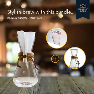 Chemex 3 tazze + 100 filtri ESPRESSO GEAR
