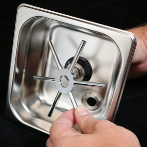 Pitcher Rinser quadrato 150mm Spinjet in acciaio inox per una pulizia rapida delle brocche da Espresso.
