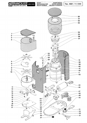 Rancilio Malningsgrad stopp Rocky - Reservdel OEM nummer: 38123039
