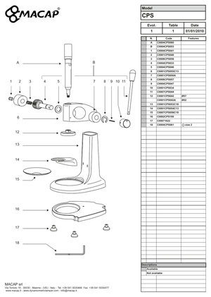 Macap CPS GEAR PLUG - Reservdel OEM nummer: C0004CPS047