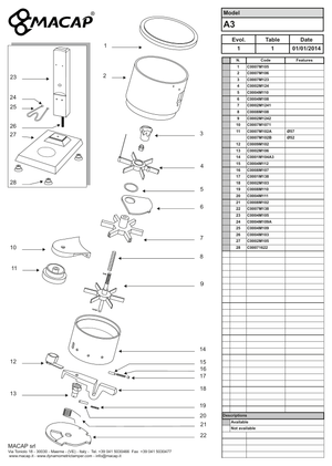 Macap Kaffepresshållare - Reservdel OEM nummer: C0007M1071